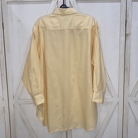Burberry London Men's Canary Yellow Button Down Dress Shirt Size 17 1/2 34 - Picture 5 of 10